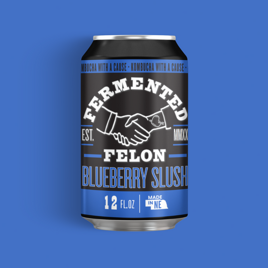 Blueberry Slush Can Kombucha by Fermented Felon Tangy Blueberry Healthy Soda Drink